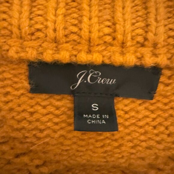 Women J.Crew Cable Knit Balloon Sleeve Sweater in Camel Size Small - Picture 5 of 7